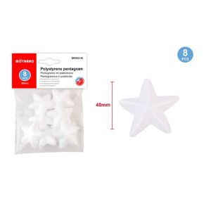 MOTARRO Polystyrene Pentagram Foam Stars ME002-40 for DIY Crafts, Holiday Decor, School Projects & Art Activities