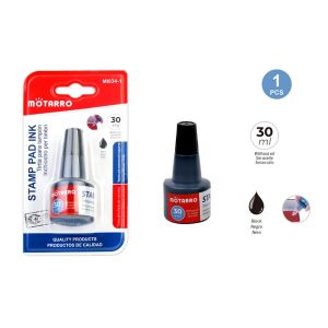 MOTARRO Black Stamp Pad Ink MI034-1 – 30ml Refill Ink for Rubber Stamp Pads, Fast-Drying, Non-Toxic, Long-Lasting Ink for Office, Craft & Notary Use