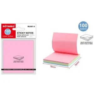 MOTARRO Sticky Notes MU001-4, Colorful Self-Adhesive Notepads for Office, School & Home – Memo Pads for Quick Notes, Reminders, and Organization
