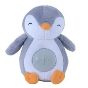 Summer Infant Slumber Buddies Mini Penguin Soft Toy, Soft, Plush Companion, Four Meditative Songs, Battery Powered, 12 Months+, Grey - 14 cm