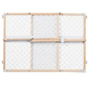 Summer Infant Pressure Mounted Baby Safety Gate – Wood & Plastic Deco Design, Natural Finish | Easy Install Child & Pet Gate for Doorways & Stairs