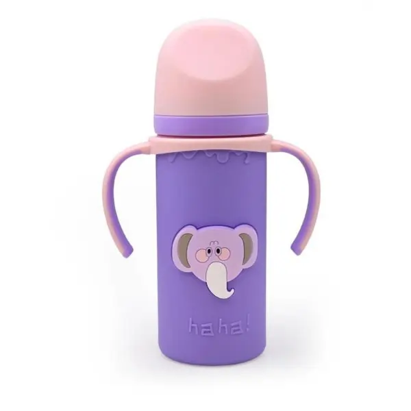 ALGO Glass Baby Milk Bottle with Protective Silicone Case – BPA-Free, Safe Feeding Bottle for Babies