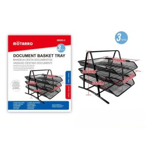 MOTARRO MI005-2 Stainless Steel 3-Tier Document Basket Tray – Elegant & Durable Desk Organizer for Streamlined Storage