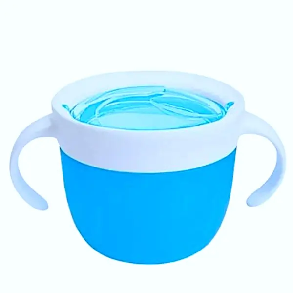 Munchkin Snack Catcher Toddler Snack Cup – Blue, 12 Months+, Spill-Proof Snack Container for Babies and Toddlers