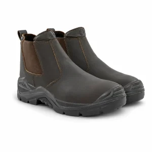 Zecchin Conquer Chelsea Boots – Slip-Resistant Work Shoes, Steel Toe, Waterproof, Durable Leather for Men