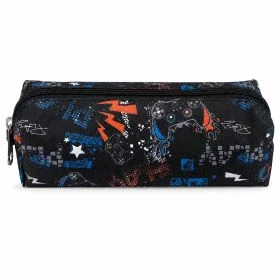 MOTARRO Durable Fabric Pencil Pouch MX038-3, Cool Gaming Controller Print Pen Case, Lightweight Stationery Organizer Bag for School Boys and Teens, Black Graphic