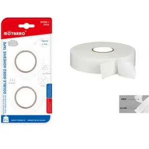 MOTARRO Double Sided Tape MT009-1 (18mm x 1m) – Strong Adhesive Mounting Tape for Home, Office & Crafts – Heavy Duty Two-Sided Tape for DIY Projects, Wall Décor & Fixing