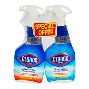 CLOROX Kitchen Cleaner 500ml + Bathroom Cleaner 500ml Spray Bottle (6ST/CTN)