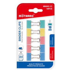 MOTARRO Binder Clips MN002-1C,  Small Colorful Metal Paper Clips for Office, School & Home – Durable Document & File Organizer