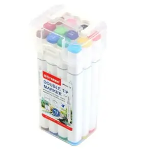 MOTARRO Double Tip Marker MP163-12 – Dual Tip Permanent Marker for Writing, Drawing & Labeling – Fine & Bold Tips for Office, School & Crafts