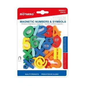 MOTARRO 37-Piece Magnetic Numbers & Symbols Set MA040-3 – Vibrant Assorted Colors for Fridge, Classroom & Educational Use