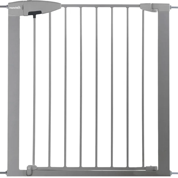 Munchkin Easy Lock Safety Gate, Silver, 0m+, 114cm Extendable, Dual-Lock, Push-Close System, Pressure Indicator