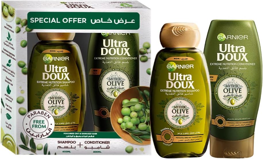 Garnier Ultra Doux Mythic Olive Shampoo – 400 ml – Deep Nourishment for Dry, Damaged Hair – 6SET/CTN