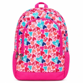 MOTARRO Kids School Backpack MX039-1, Lightweight Multi-Pocket Student Bookbag, Heart Print/Gaming Print Options, 45 × 32 × 14 cm, Adjustable Straps