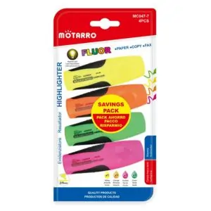 MOTARRO Premium Highlighter Set MC047-7, Dual Tip Fluorescent Marker Pens for School, Office & Home