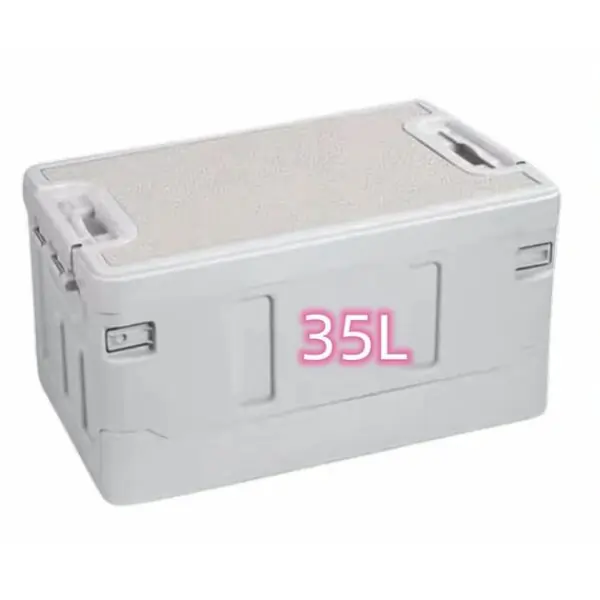 AL ARQAM 35L Foldable Plastic Storage Box with Lid | Heavy Duty Stackable Organizer for Clothes, Toys & Home Storage