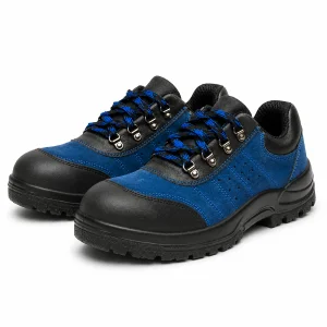 Vaultex BDL SBP Suede Leather Safety Shoes, Non-Metal Toe Protection, Slip & Oil Resistant Work Shoes for Men & Women, Blue & Black