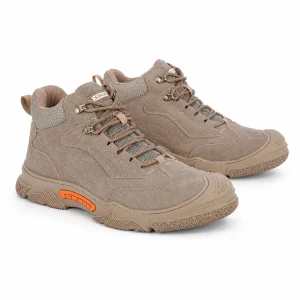 Workland VKB SBP High Ankle Safety Shoes for Men, Non-Metal Steel Toe, Slip Resistant Protective Work Footwear, Beige