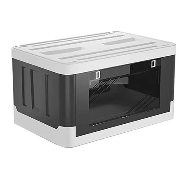 AL ARQAM Foldable Plastic Storage Box with Lid – Light Grey, Collapsible Multipurpose Organizer for Home, Office, Travel, Camping