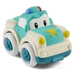 Infantino Grip & Roll Soft Wheels Police Car Toy for Infants 0M+, Easy to Grip Design, 11.5x6.5x12.5 cm