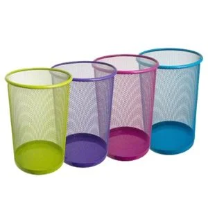 MOTARRO Metal Colorful Paper Bin (MI010-3C) – 29.5×24×34cm Trash Can for Home & Office - Assorted Color