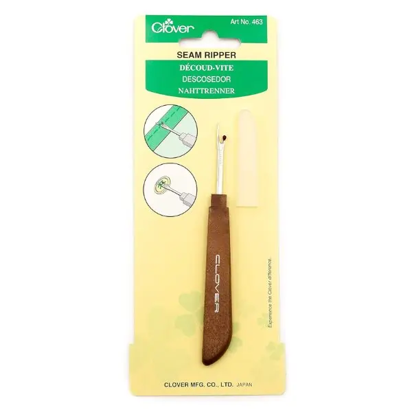 Clover Silver Seam Ripper 463 – Professional Sewing Tool for Stitch Removal and DIY Projects