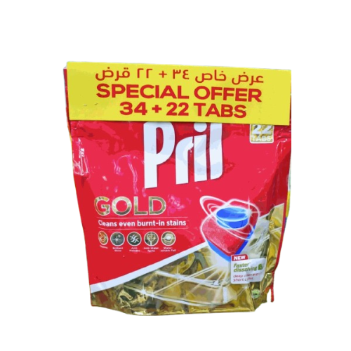 Pril Gold Automatic Dishwashing 6x34 Tablets and 22 Tablets free (6pcs /ctn)