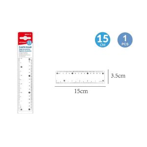 MOTARRO 15cm Plastic Ruler MI044-15 – Clear Measuring Ruler with Inch & Metric Scale for School, Office, Drawing & Craft Use