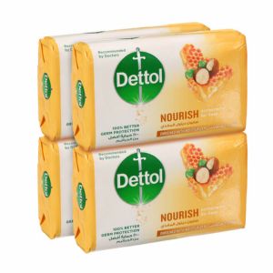 Dettol Nourish Anti-Bacterial Bathing Soap Bar for effective Germ Protection & Personal Hygiene, Protects against 100 illness causing germs, Honey & Shea Butter Fragrance, 165g (24pcs/set)
