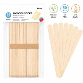 MOTARRO 50PCS Natural Wooden Craft Sticks ME009, 150mm Popsicle Sticks for DIY Crafts, School Projects, Kids Art Activities, Classroom Supplies, Model Making & Handmade Decorations