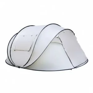 AL ARQAM Pop-Up Camping Tent – Waterproof 1500mm, Durable Oxford PU1500 & 190T Polyester, Easy Setup with 3 Poles (Khaki)
