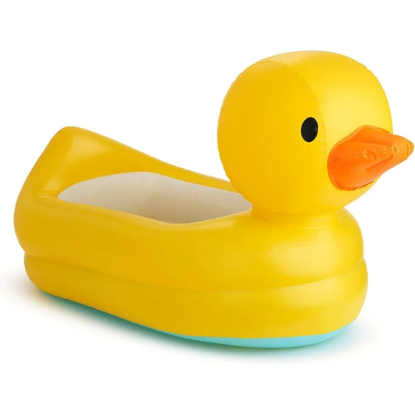 Munchkin White Hot Duck Tub - Inflatable Baby Bathtub with Temperature Indicator, 6 to 24 Months
