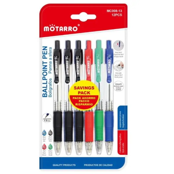 MOTARRO MC008-13 Premium Ball Point Pen | Smooth Flow Blue Ink | Durable Office & School Writing Pen