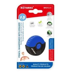 MOTARRO Sharpener & Eraser MK012-4,  2-in-1 Pencil Sharpener with Eraser for Kids & Students – Compact School Stationery Tool for Classroom, Home & Office Use