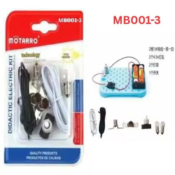 MOTARRO Didactic Electric Kit MB001-3 – Educational Electronics Learning Kit for Kids & Students, Basic Circuit Science Experiment Set