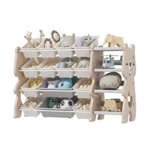 AL ARQAM 4-Layer Kids Toy Storage Organizer with 14 Bins & 4 Tier Kid Storage Shelf – Perfect for Bedrooms, Playrooms & Living Rooms