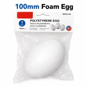 MOTARRO Polystyrene Foam Egg ME003-100, 100mm White Craft Egg Shape, Lightweight DIY Decoration Base for Home School Art Projects