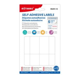 MOTARRO Adhesive Labels MU031-12, Self-Adhesive Writable Label Stickers for Home, Office & School – Multipurpose Organizing & Storage Stickers