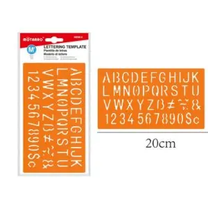 MOTARRO Lettering Template  MI050-6, Plastic Alphabet & Number Stencil for Drawing, Calligraphy, School Projects & Craft Design – Durable Reusable Stencil for Students & Artists