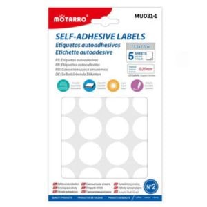 MOTARRO Adhesive Labels MU031-1 – Self-Adhesive Sticker Labels for Office, School & Home Use – Writable Multipurpose Label Stickers for Files, Jars, Storage & Organizing