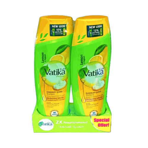 Vatika Naturals Anti-Dandruff Guard Shampoo 400ml | Enriched with Lemon and Yoghurt | Removes & Prevents Dandruff(6set/ctn)