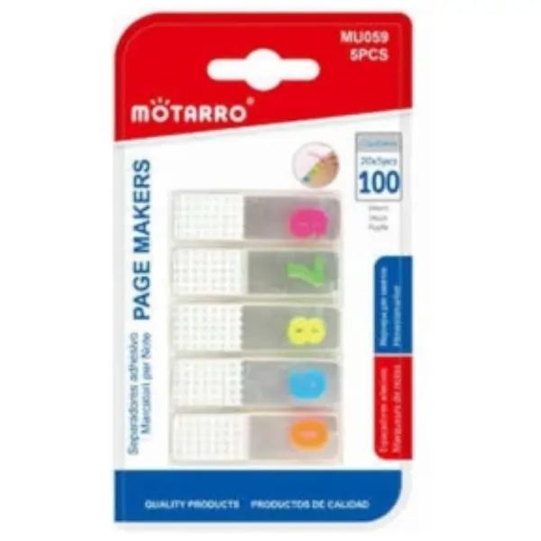 MOTARRO Page Markers Sticky Notes MU059 Self Adhesive Index Tabs for Books, Office, School & Study Use