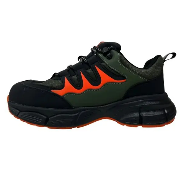 Workland SBP Low Ankle Shoes for Men, Non-Metal Steel Toe, Slip Resistant Protective Work Shoes, Green & Black