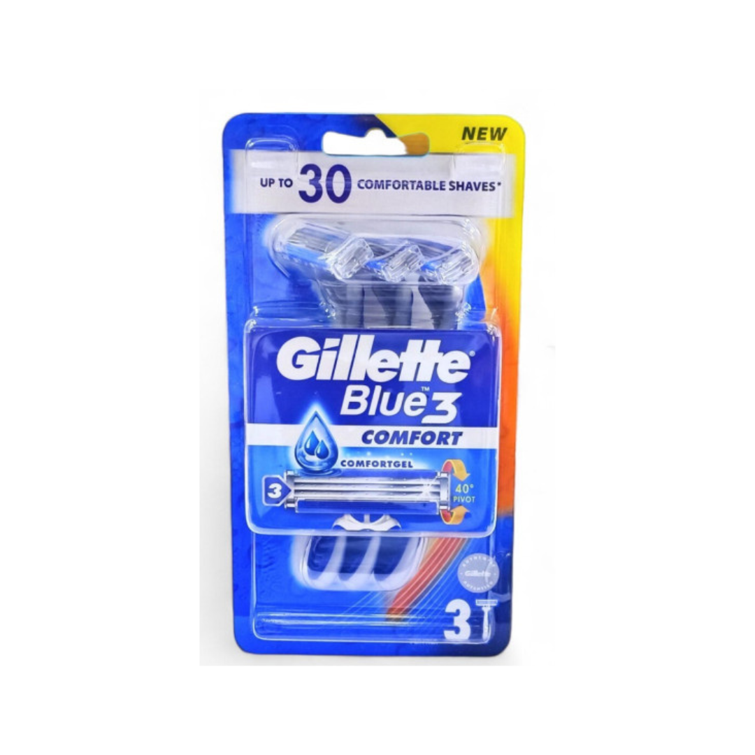 Gillette Disp Razor Blue 3, (3PC/CD) (12CD/Ctn)