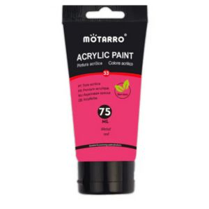 MOTARRO Acrylic Paint 75ml Metal Red – High-Quality Metallic Acrylic Color for Canvas, Wood, Fabric & Craft Painting