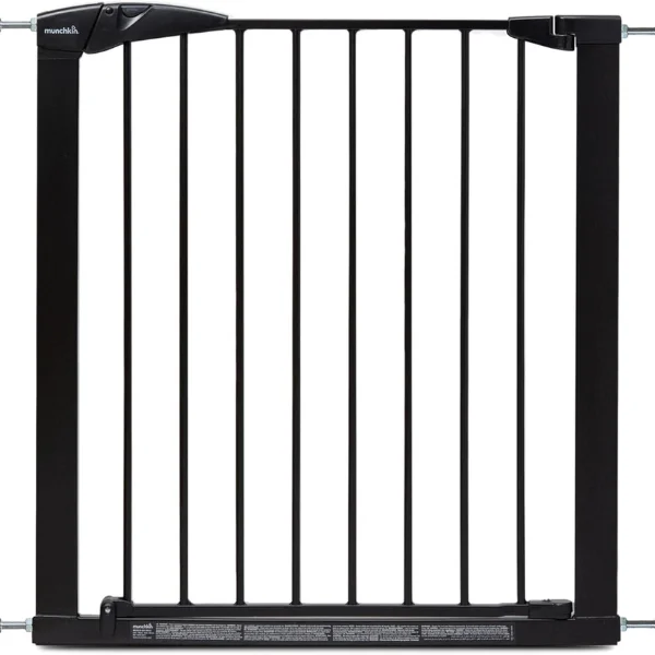 Munchkin Maxi-Secure Pressure Fit Safety Gate, Baby & Toddler Stair Gate with Double Lock, No Drilling, 76–82cm, Black