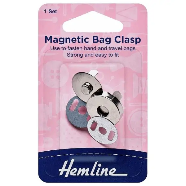 Hemline H479 Magnetic Bag Clip 32mm – Replacement Magnetic Closure for Handbags, Travel Bags & DIY Sewing Projects