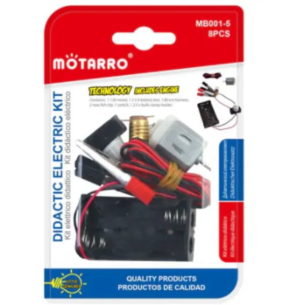 Motarro MB001‑5 Electric Science Kit for Kids – Didactic STEM Learning Circuit Kit with Motor, Bulbs & Switch