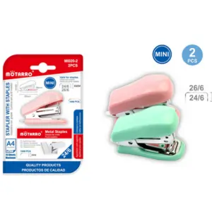 MOTARRO Mini Stapler MI020-2 – Compact Desktop Stapler for Office, School & Home – Includes Staples, Portable & Easy to Use