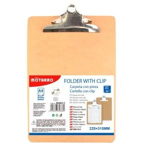MOTARRO A4 Writing Pad Folder with Clip MQ002-2 - Memo Organizer, Paper Storage & Clipboard, Office Stationery with Flat Head Plate Clamp